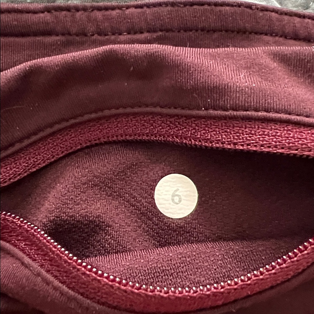 Lululemon Pace Setter Yama Check Flaming Tomato Bordeaux Skirt Sz 6 - Picture 5 of 7